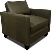 4040 Accent Armchair in Olive Green Top Grain Leather